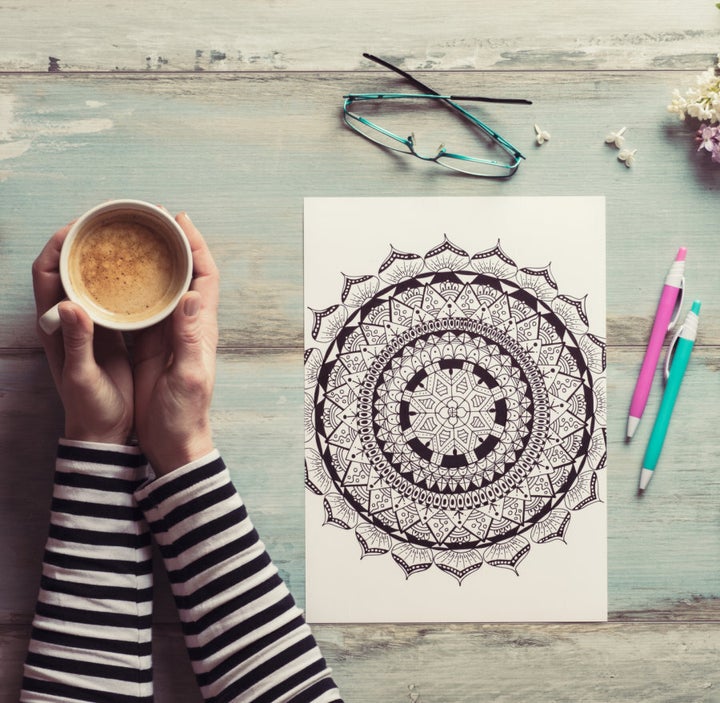 Colouring or drawing is also a relaxing, easy way to de-stress.