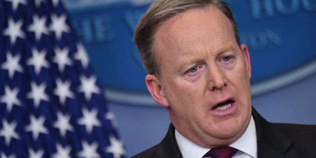 White House Press Secretary Sean Spicer speaks during the daily briefing in the Brady Briefing Room of the White House on February 23, 2017 in the Washington, DC. / AFP / Mandel Ngan (Photo credit should read MANDEL NGAN/AFP/Getty Images)