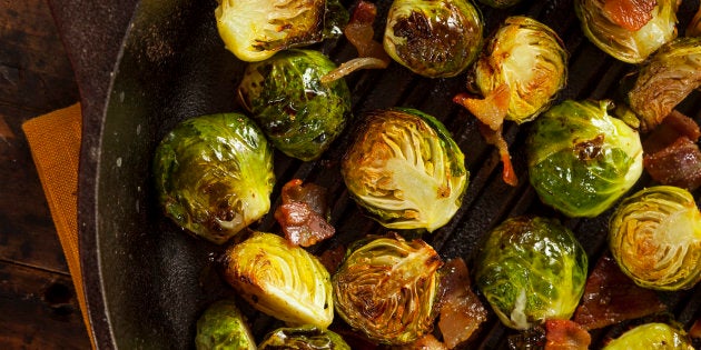 Homemade Grilled Brussel Sprouts with Fresh Bacon