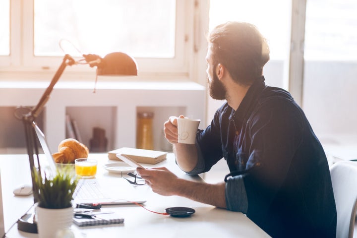 Take a moment for yourself before getting stuck into work.