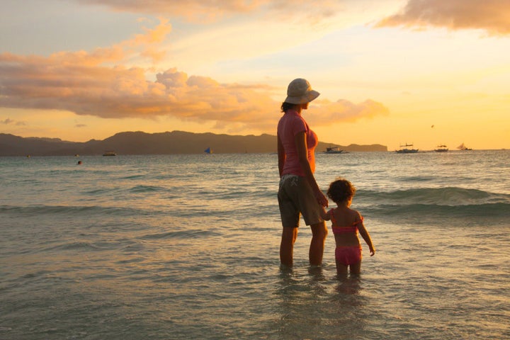 Sunset on Boracay, in the Philippines.