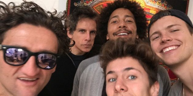 Jérôme Jarre (right) kicked off the social media campaign to send a Turkish Airlines plane with food to Somalia. He's been backed up by Casey Neistat, Ben Stiller, Chakabars and Juanpa Zurita (left to right).