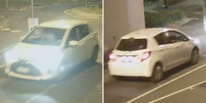 Footage has been released showing a white Toyota Yaris, believed to be a 2014 or later, which was seen driving in the area shortly after Muketar was killed.