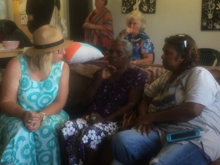 Rosie Batty during her visit to the Dampier Peninsula Safe House.