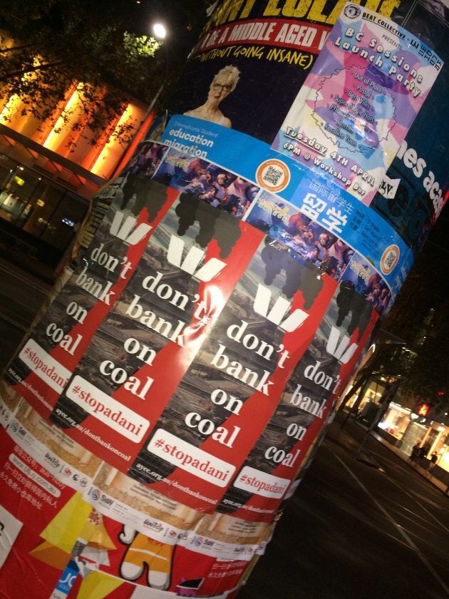 Posters in Melbourne putting pressure on Westpac