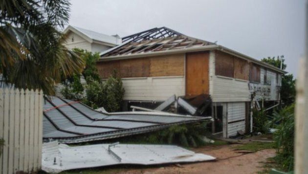 Cyclone Debbie ripped the roof off this house in Bowen.
