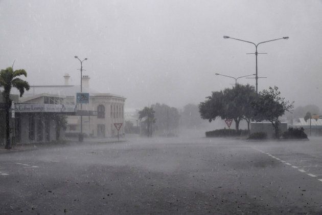 Bowen was deserted on Tuesday morning as residents took shelter.