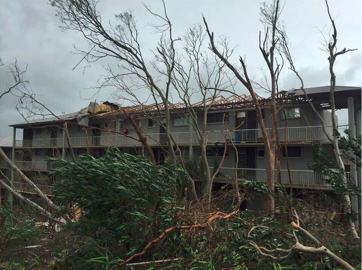 Buildings on Hamilton Island have been badly damaged.