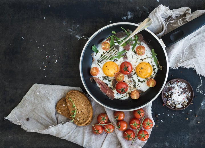 Aim for your brekkie to contain a balance of carbs, protein and healthy fats.