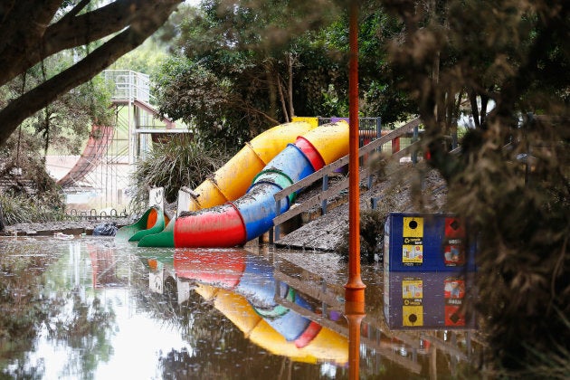 LISMORE, AUSTRALIA - APRIL 02: Parts of Lismore's CBD still affected by floodwaters on April 2, 2017...