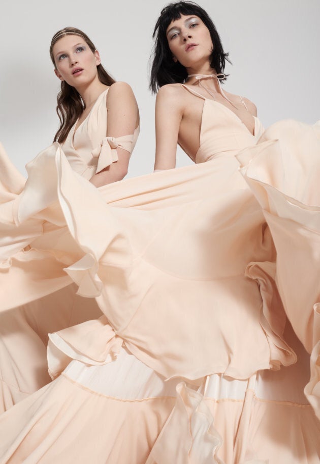 Blush-coloured bridesmaid dresses from the brand's new bridal offering.