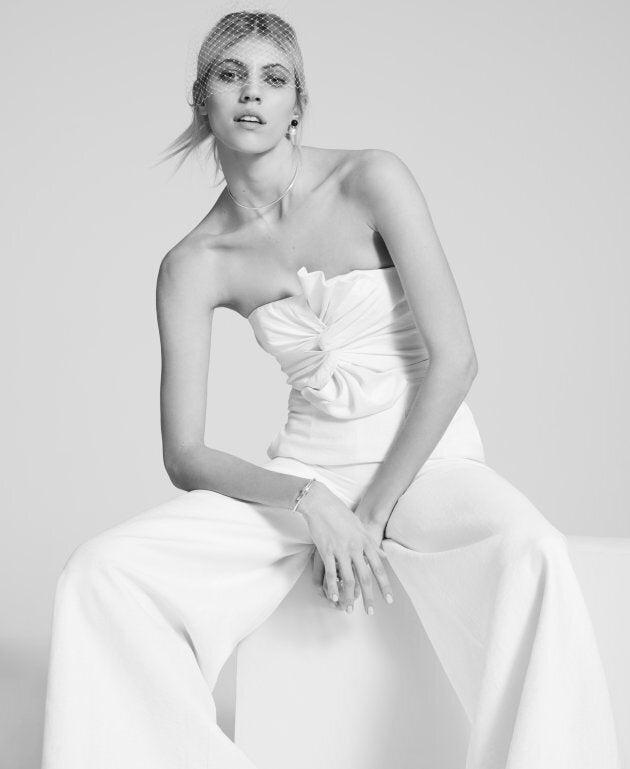 A custom-created wedding jumpsuit from the new bridal collection.