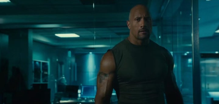 Dwayne 'The Rock' Johnson fighting crime as Luke Hobbs