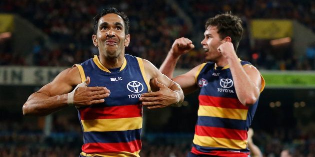 This was Betts in 2016. We like this photo because it reminds us of Nicky Winmar's famous gesture.