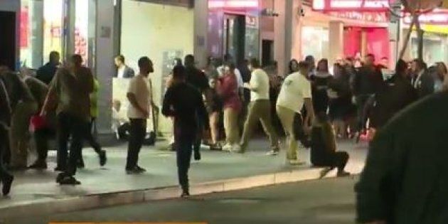 More than 20 men were involved involved in the fight.