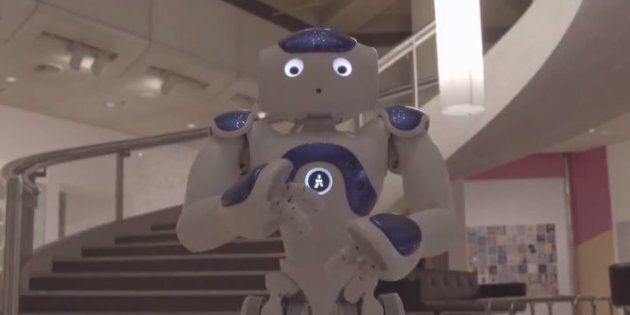 Aggie the robot is a little cheeky.
