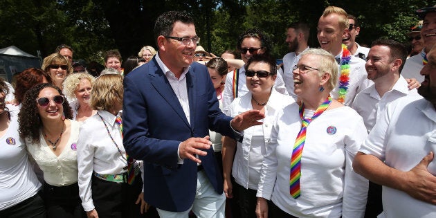 Daniel Andrews at Midsumma Festival, a celebration of the LGBTI community, in Victoria in January