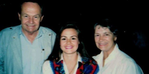 Lisa Wilkinson with her father, Ray, and her mother, Beryl.
