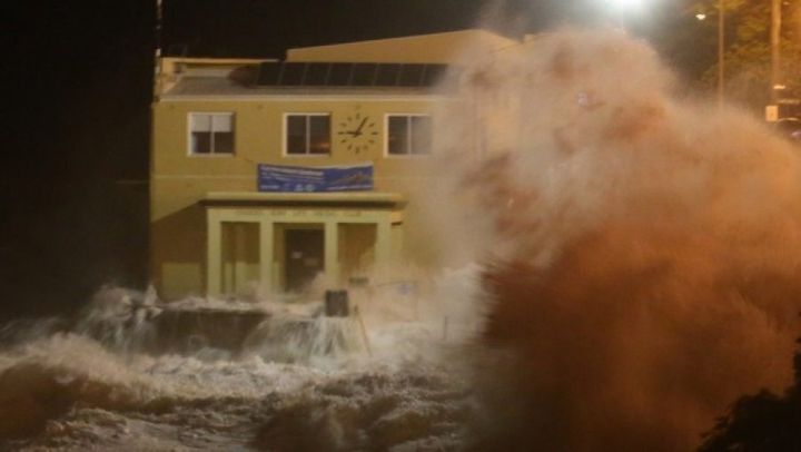 Huge waves battered the iconic Coogee Surf Club overnight.
