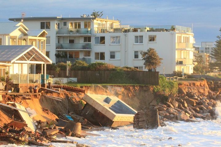 A swimming pool was washed into the ocean in Collaroy, Sydney.