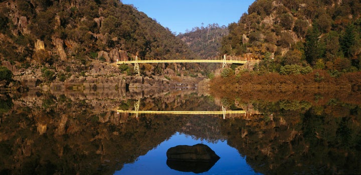 Cataract Gorge in calm conditions.