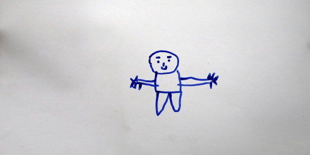 A drawing by Gays Cardak, 6, a Syrian refugee boy.