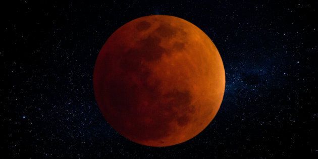 This full lunar eclipse took place in September 2015.Lunar eclipse so-called 'blood moon'.