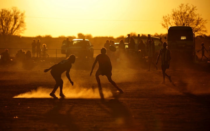 A friendly football match in Yuendumu, Northern Territory.