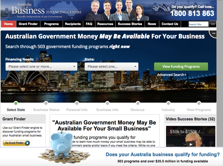 The ACCC has warned small business owners about the Australian Business Funding Centre's page.