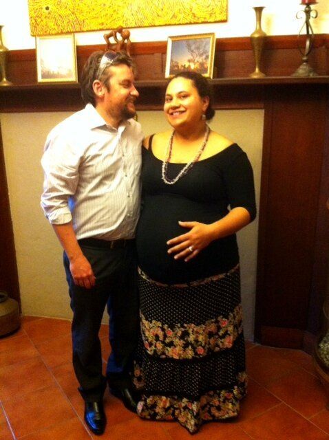 Mel and Brendan while expecting their first child Noah who was stillborn.