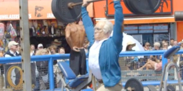 Old Man Strength At Muscle Beach 