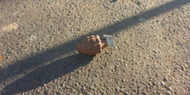 A rusty grenade has been found in the middle of Griffith.