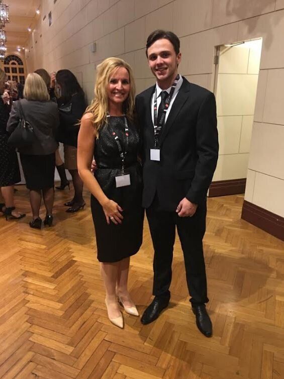 Melissa O'Connell and son Riley at the Dress For Success annual fundraising event on Wednesday.