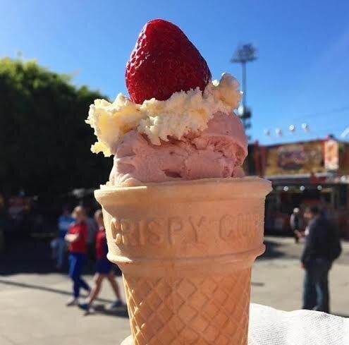 Strawberry sundae ice creams are usually an Ekka hit.