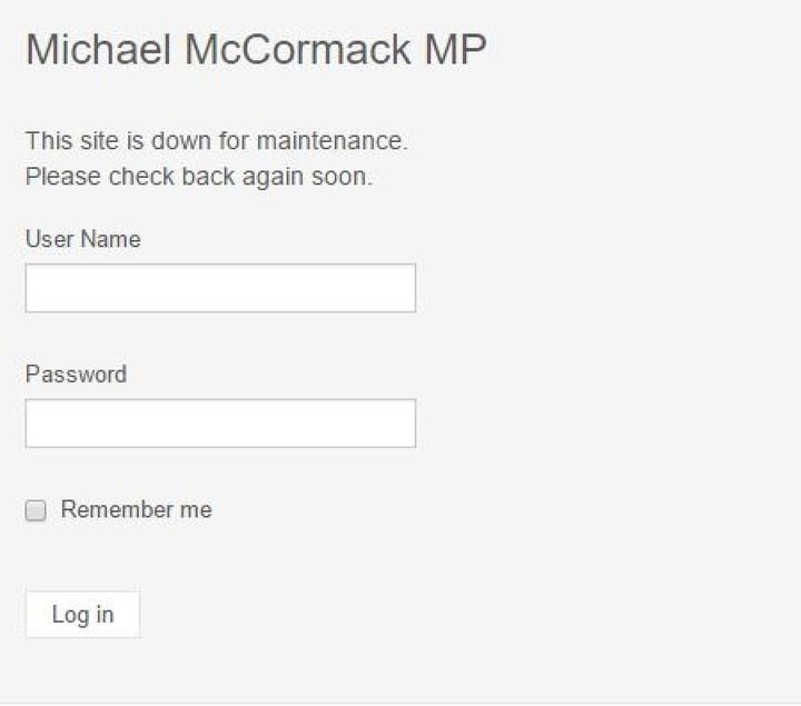 Minister Michael McCormack's official website on Wednesday night.