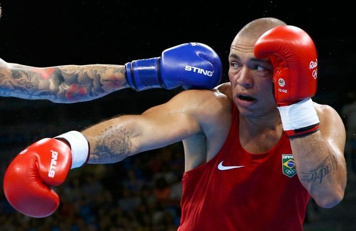 Aussie Olympic boxer Jason Whateley competes at Rio wearing STING boxing gloves.