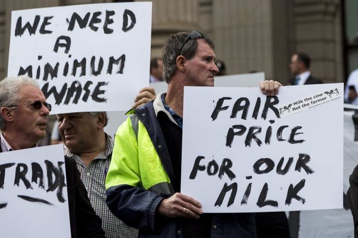 Dairy farmers protest for the Federal Government to address the dairy crisis in May.