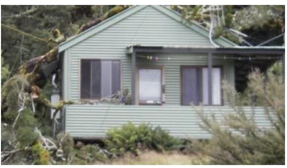 The remote hut where the Czech woman lived for a month after her partner died.