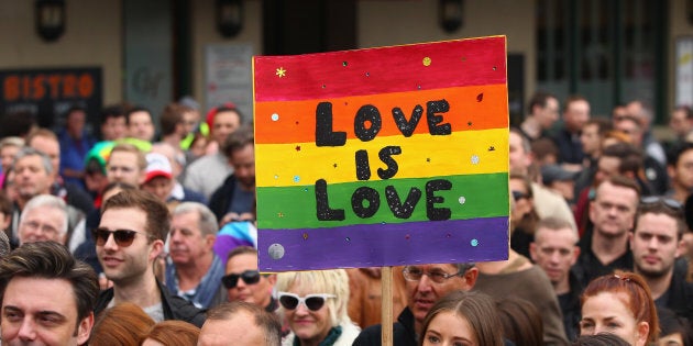 People march in Sydney in 2015 to call on the government to allow a free vote on Marriage Equality.