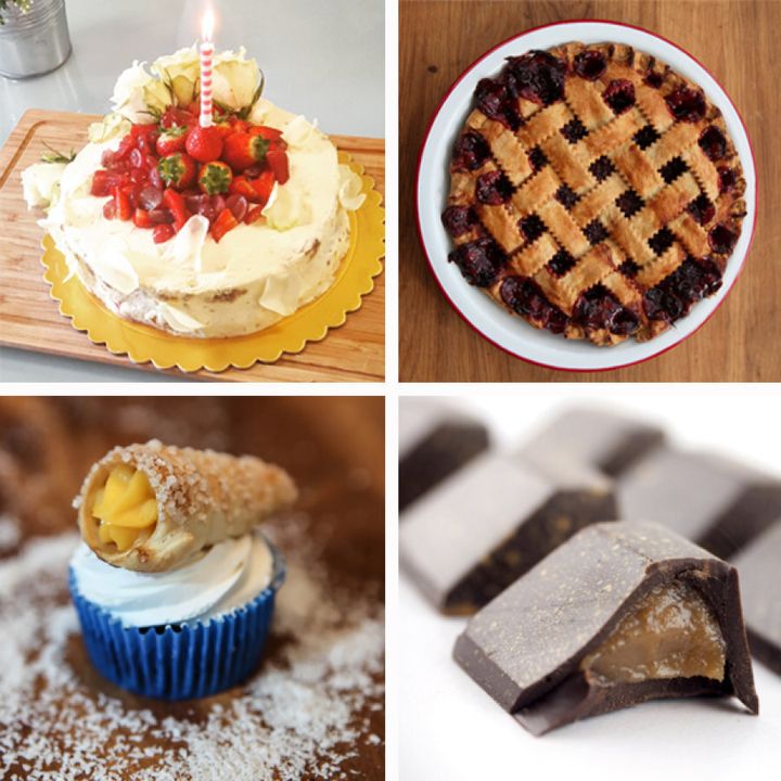 Just some of the desserts available from FoodByUs homecooks; watermelon cake, blueberry pic, cannoli cupcakes and caramel chocolates.