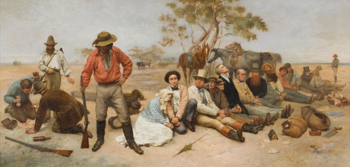 The bushrangers who were tried and executed are featured in this famous 1852 painting by William Strutt.