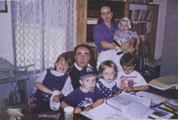 In a photo from his autobiography, Kamm with his family