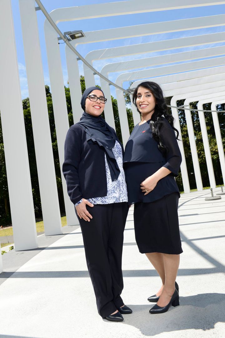 Manija Akbari and Julia Gherjestani wear Westpac's new collection.