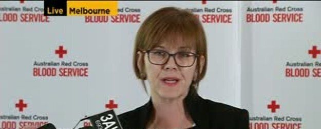 Red Cross CEO Shelly Park Addresses the media