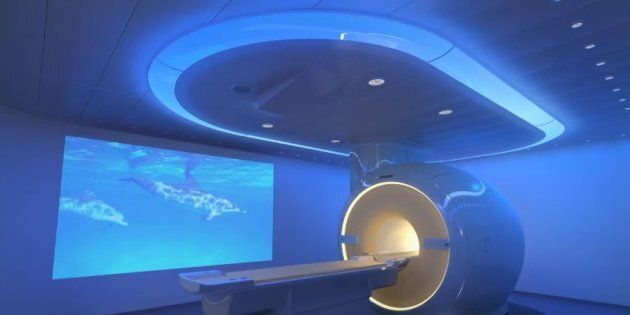 Children can watch a movie while in the MRI scaner.