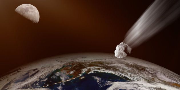 Asteroid flight at Earth. .(Some graphics in this image is provided by NASA and can be found at http://visibleearth.nasa.gov and https://www.nasa.gov/)