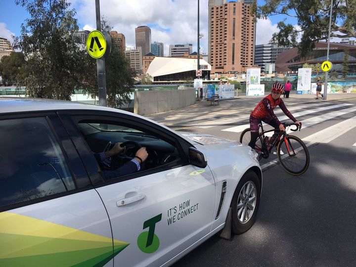 Semi-professional cyclist Verita Stewart took part in the Adelaide demonstration on Wednesday.