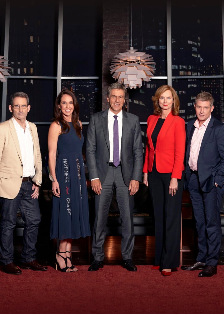 The Shark Tank Team: Steve Baxter, Janine Allis, Andrew Banks, Naomi Simson and Glen Richards.