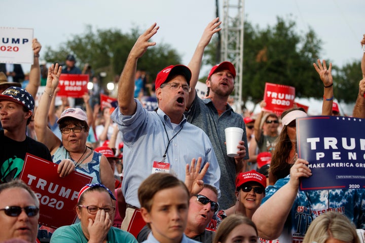 Supporters of President Donald Trump at a campaign rally in Panama City Beach, Florida, on May 8, 2019.