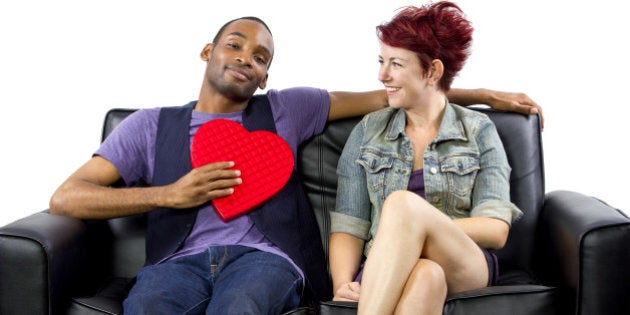 young black male and white female celebrating Valentines Day